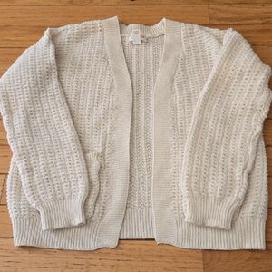 Cat & Jack Cream Knit Open-Front Cardigan Sweater